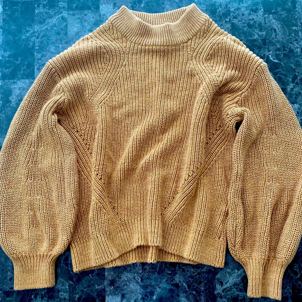 H&M Gold Glitter Turtleneck Sweater